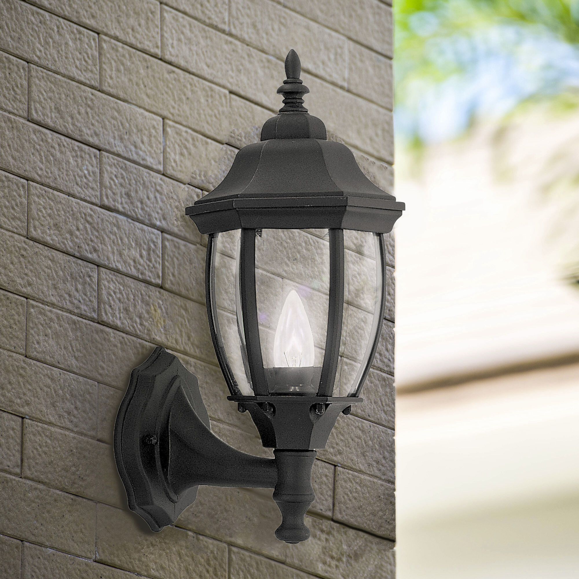 Tiverton 1 Light 15 inch Black Outdoor Wall Lantern